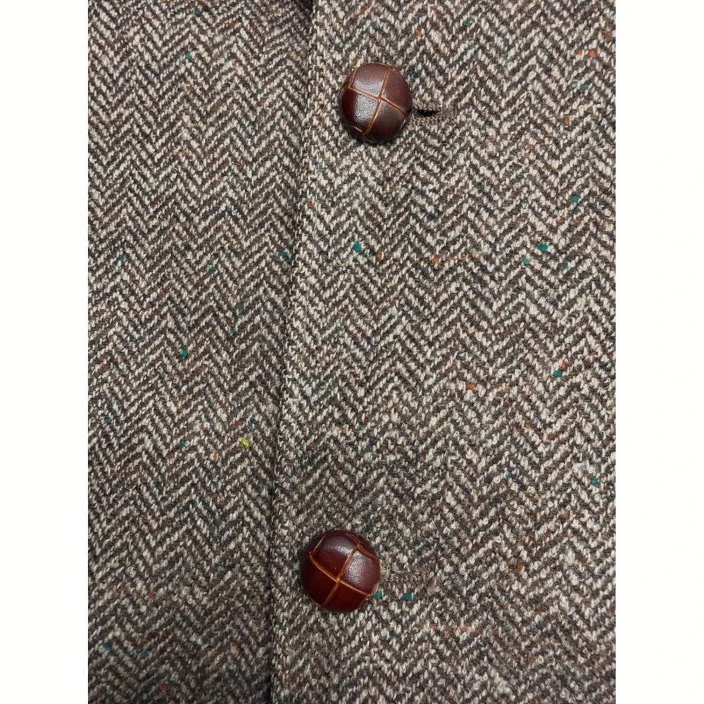 Emilio Pucci Firenze Brown Herringbone Tweed Wool Blazer Sport Coat Mens Vintage
